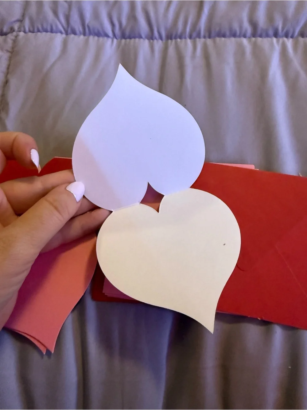 Red & Pink Heart Card Set - Bright Red Hearts